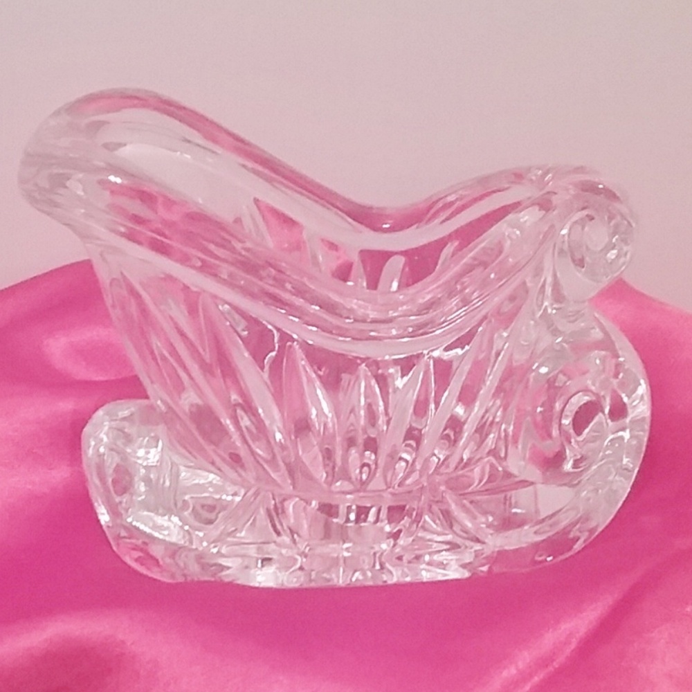 Glass sled candy dish